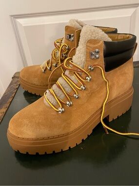 Suede Shearling-Lined Boot - Tan NWOT